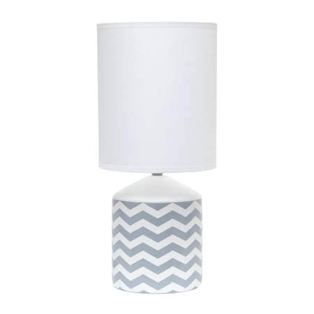 Simple Designs Fresh Prints Table Lamp, Gray Waves LT2077-WAV
